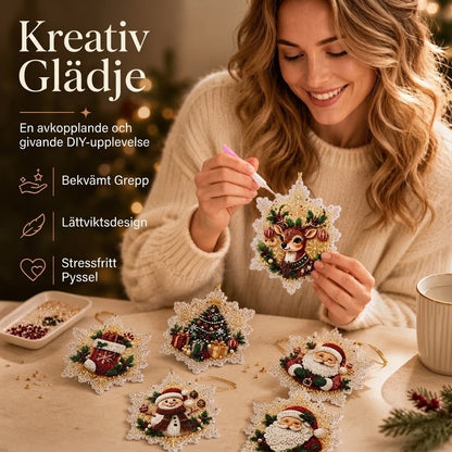DIY pysselset för julkulor med pärlor och akryl