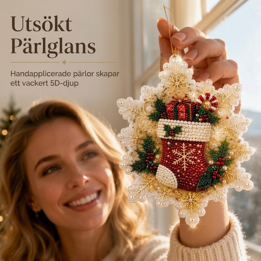 DIY pysselset för julkulor med pärlor och akryl