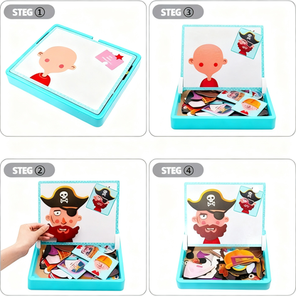 Magnetiska pussel Ansiktsutklädningsspel Dubbelsidigt Pedagogiskt