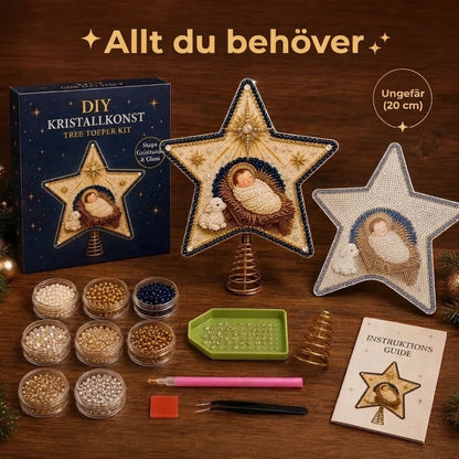 Religiöst DIY-kit för julgranstopp med pärlor och diamanter