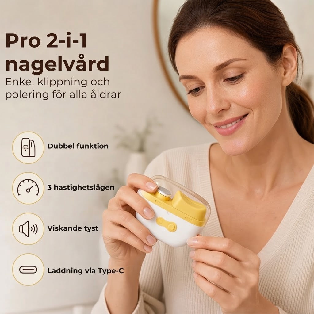 Elektrisk nagelklippare med nagelfil