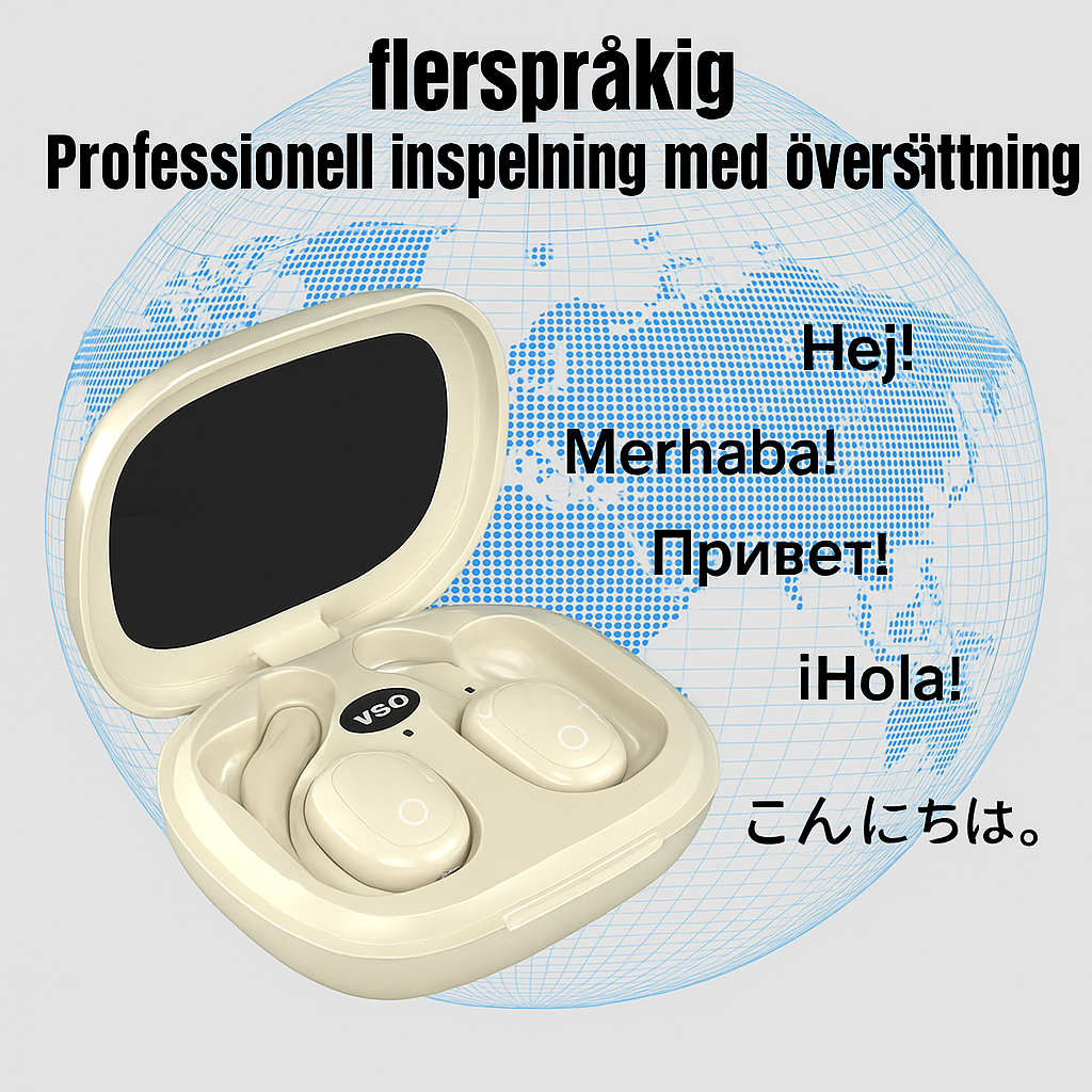 AI-språköversättare hörlurar (talar 75 språk i realtid)
