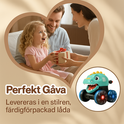 Press & Go dinosaurieleksaksbil med lampor