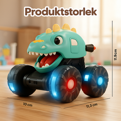 Press & Go dinosaurieleksaksbil med lampor