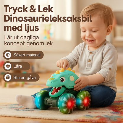 Press & Go dinosaurieleksaksbil med lampor