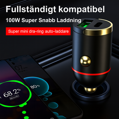 Kompakt snabbladdare med 2 portar för resor