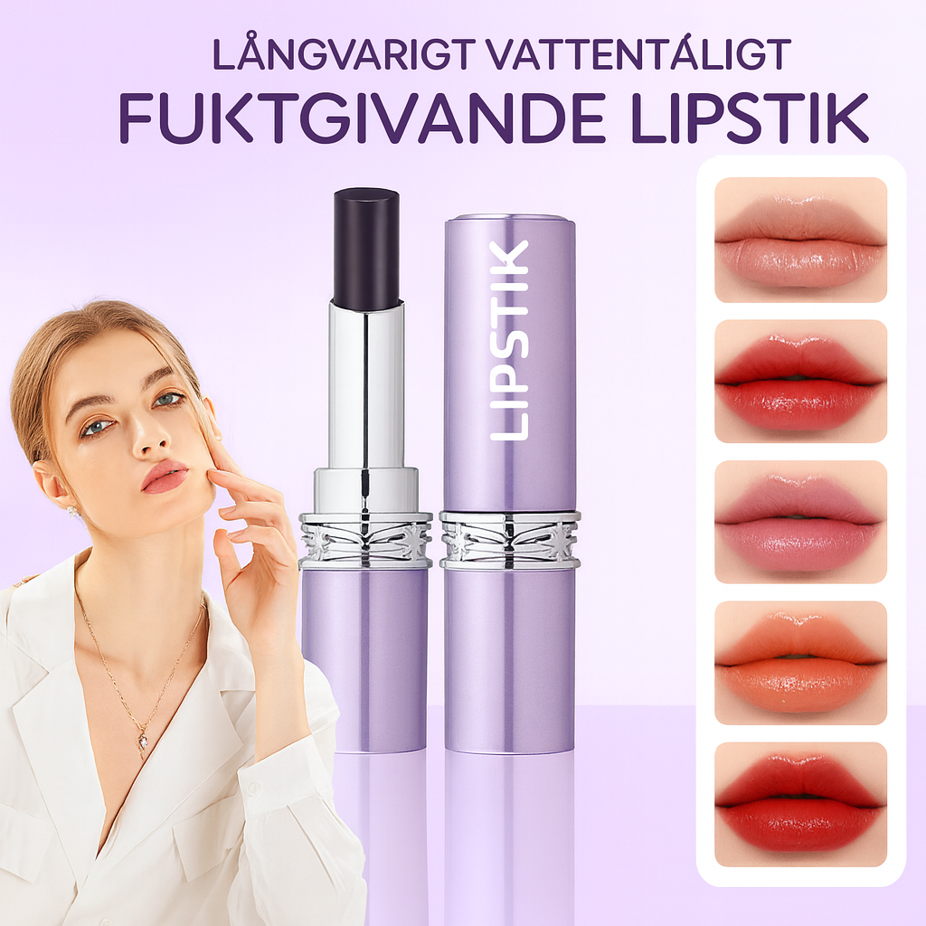 Långvarigt vattenfast återfuktande läppstift