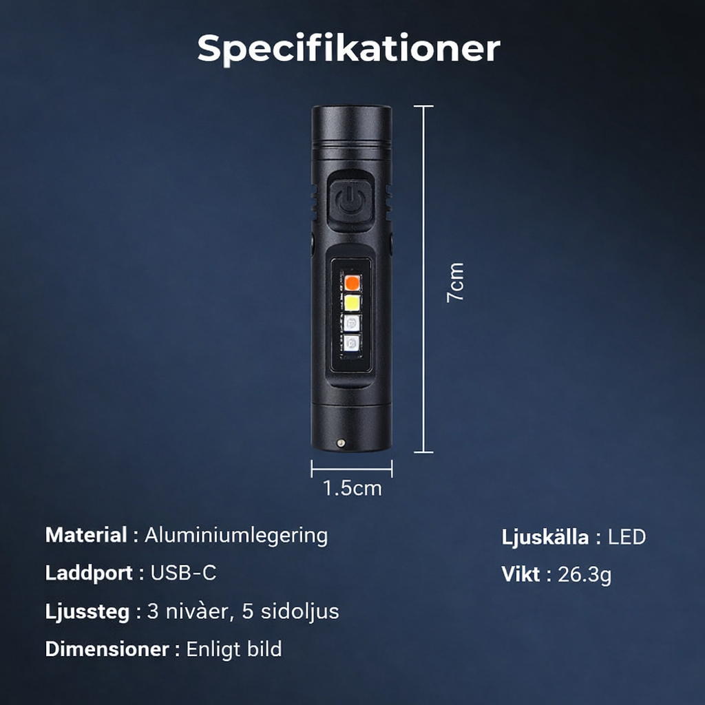 Multifunktionell minificklampa i aluminiumlegering