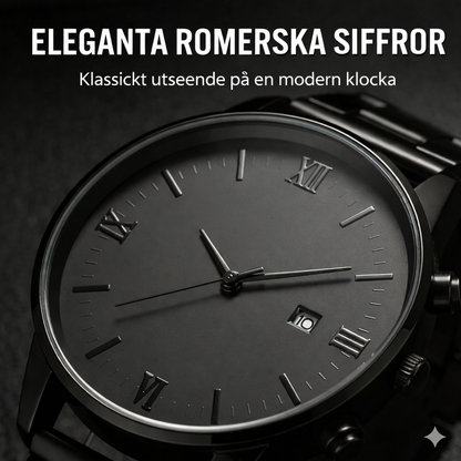 Minimalistisk kvartsklocka för herrar med datumvisning