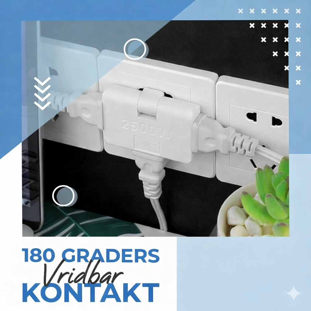180° vridbart 3-vägs eluttag