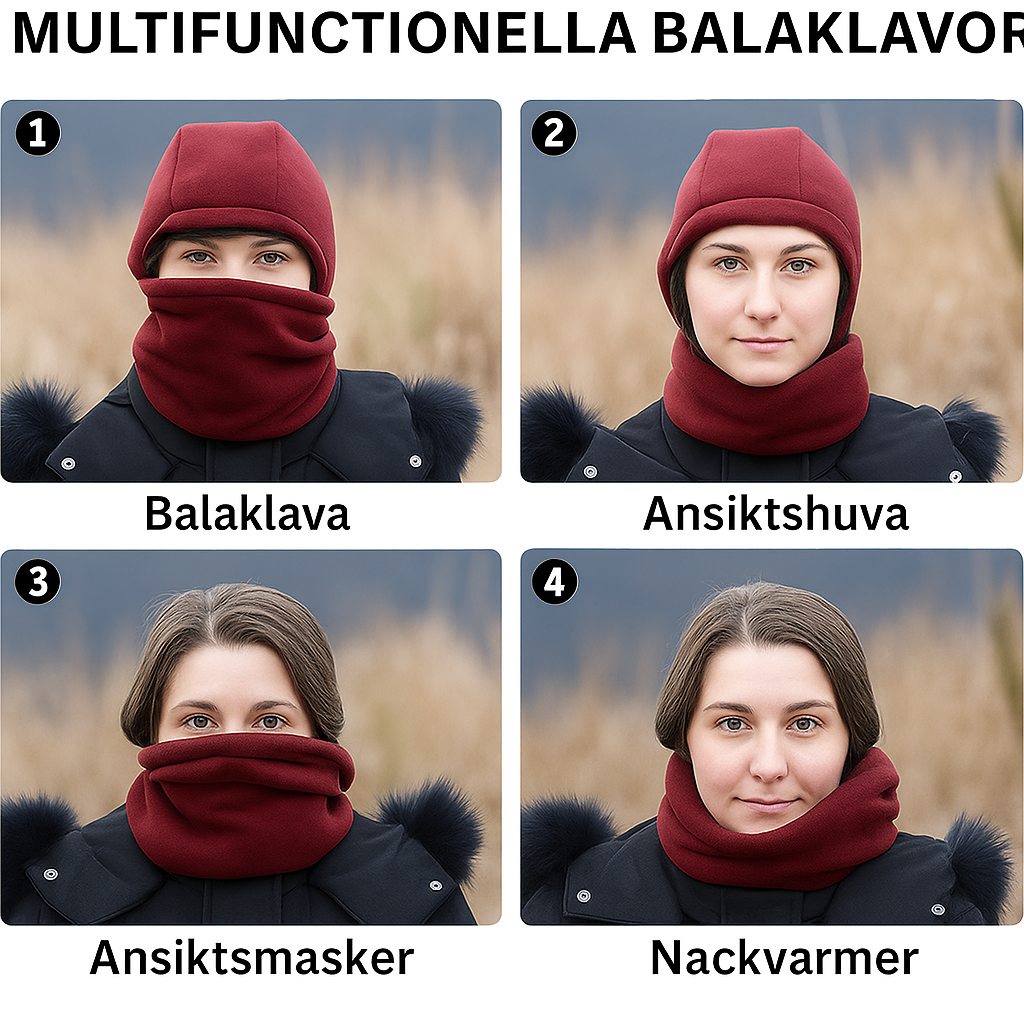 Unisex vinter varm halsmask hörselskydd hel mössa