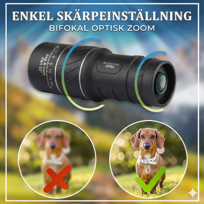 16x52 Monokulärt Dubbeloptiskt Zoomteleskop