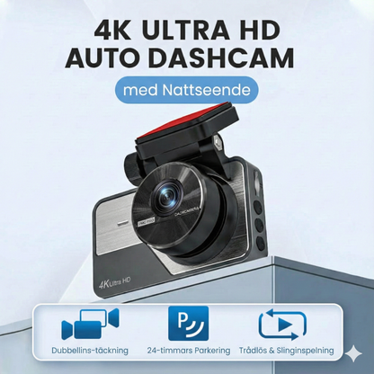 4K Ultra HD Dashcam med Wi-Fi och mörkerseende