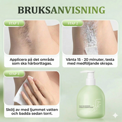 Mild och icke-irriterande hårborttagningskräm