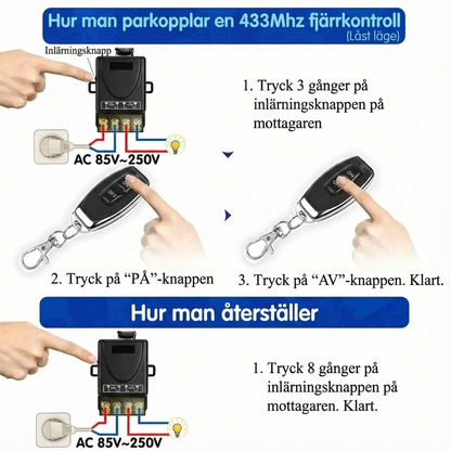Trådlöst switchset: Installera utan kablar