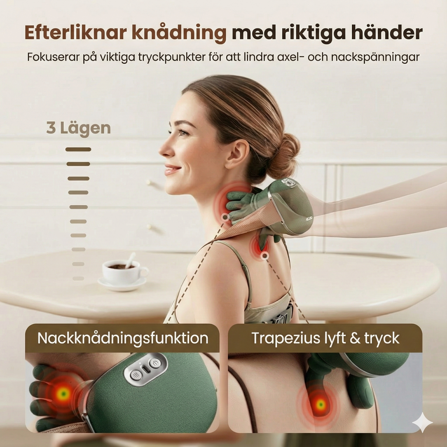 Den bästa bärbara nackmassagern – 3 gånger mer avslappning!