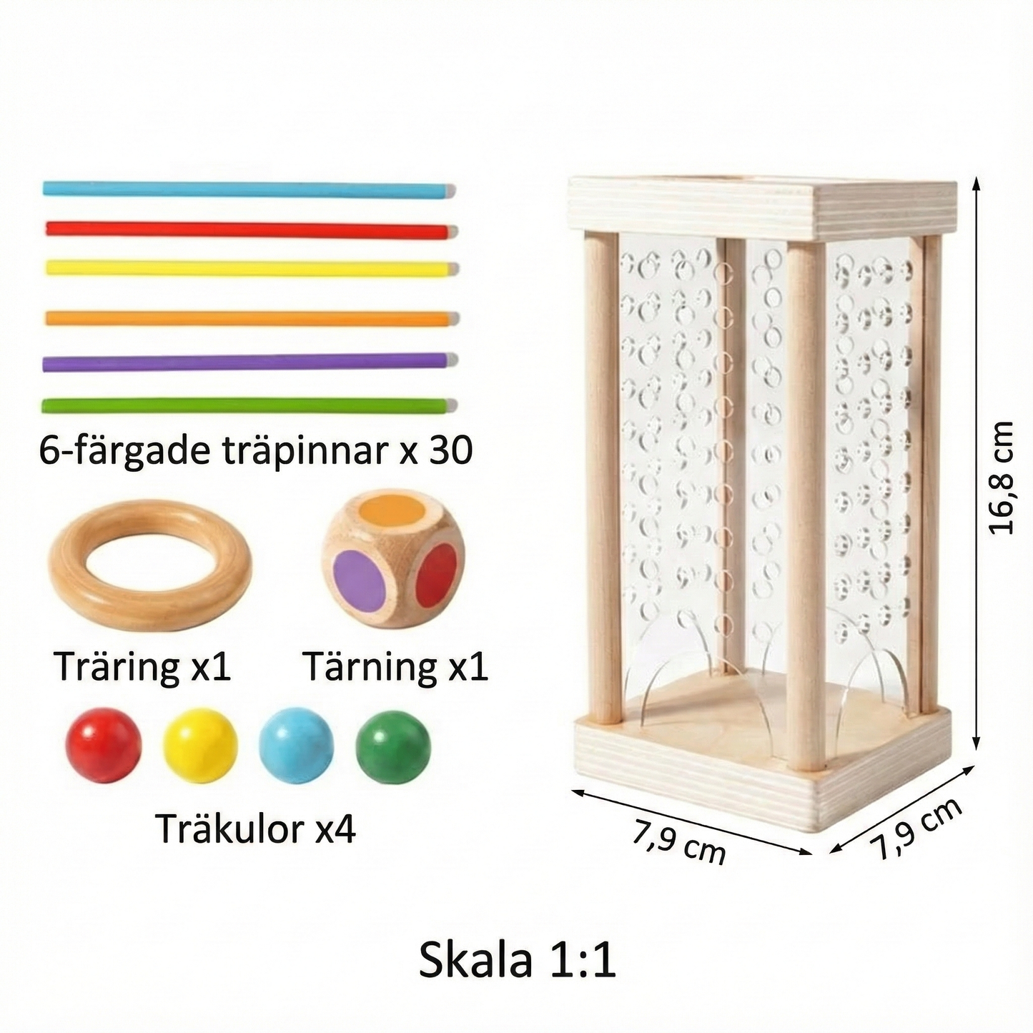 Träpinnar-spel: Fokusera och färglägg