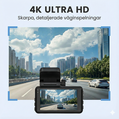 4K Ultra HD Dashcam med Wi-Fi och mörkerseende