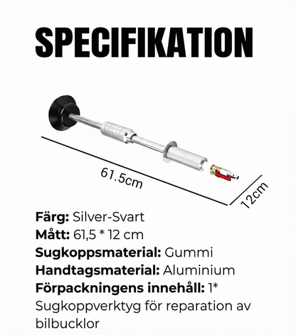 Kraftfull dubbel sugkopp för bucklor i bilen