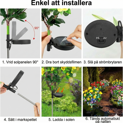 Simulerad azaleablomma solcellsbelysning med markspjut