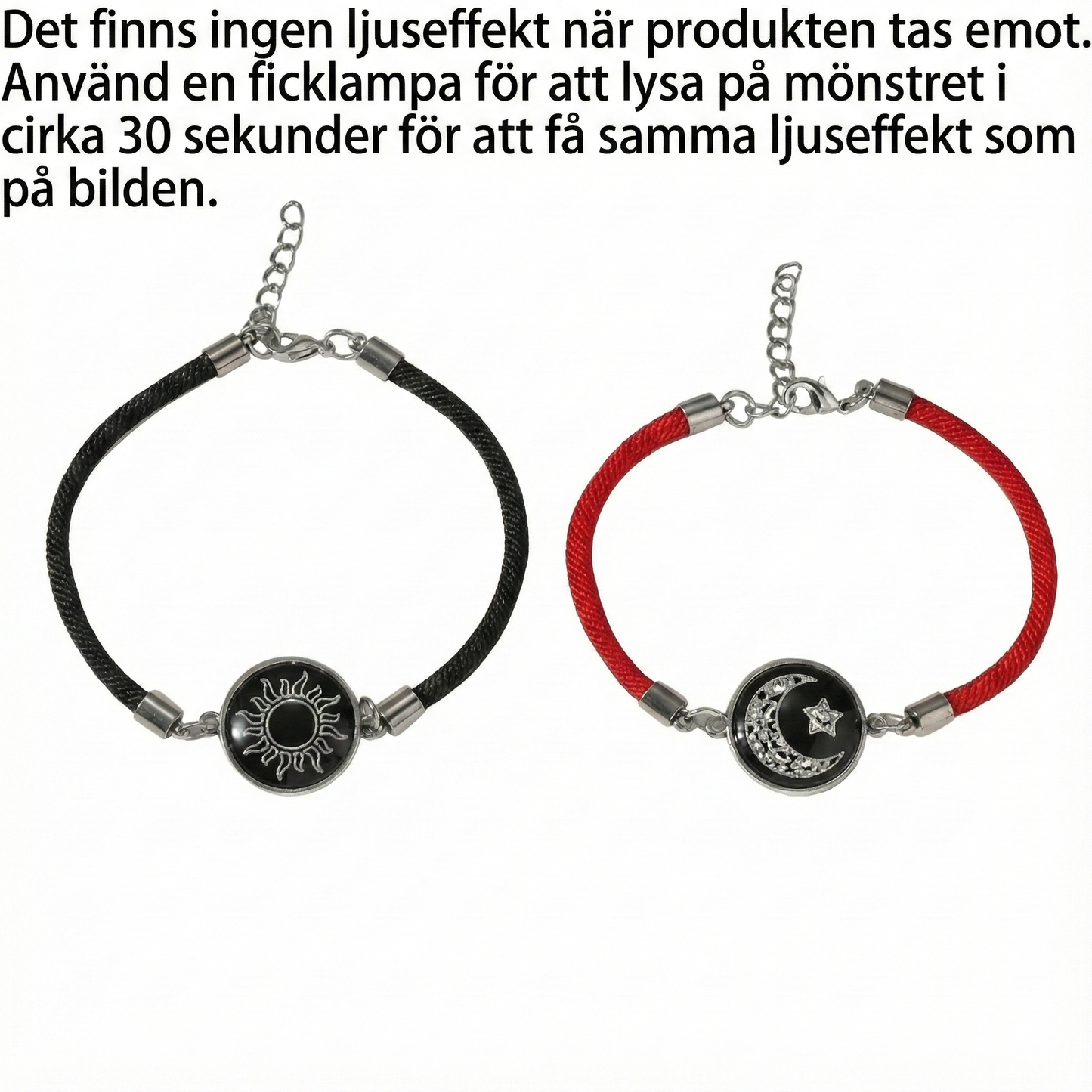 Zon & Maan pararmband med nattlampa