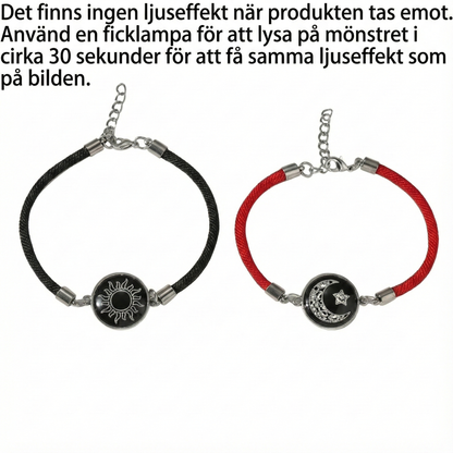 Zon & Maan pararmband med nattlampa