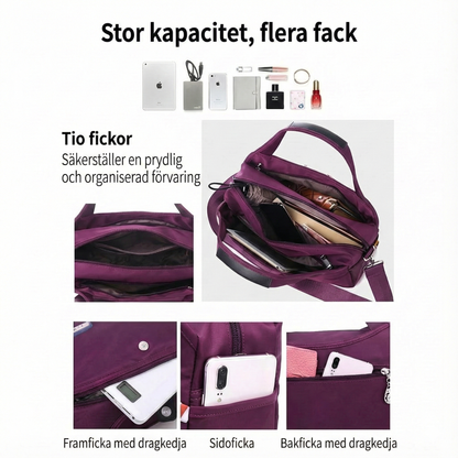Modemedveten stöldskyddad axelväska