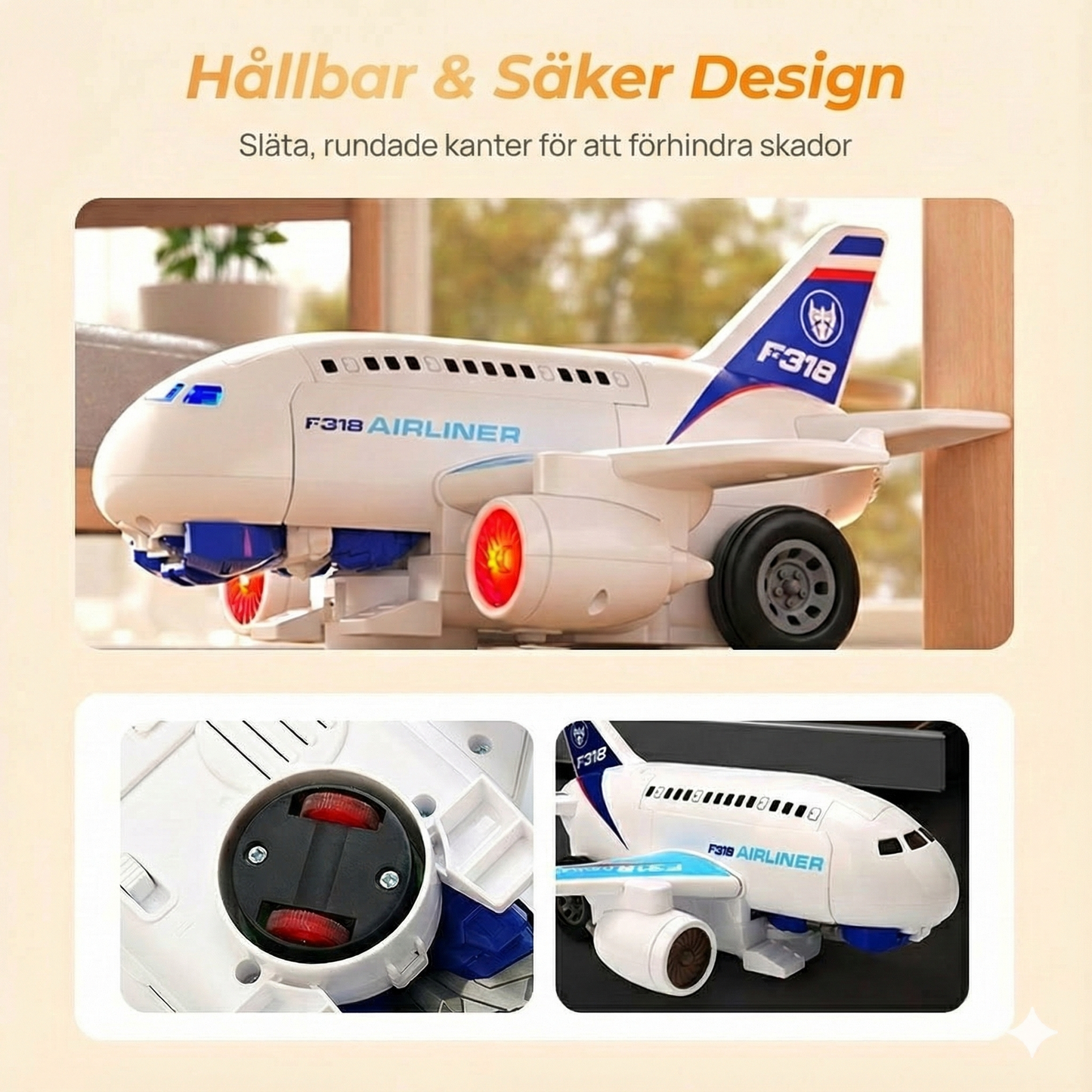 2-i-1 elektrisk transformerande flygplansrobotleksak