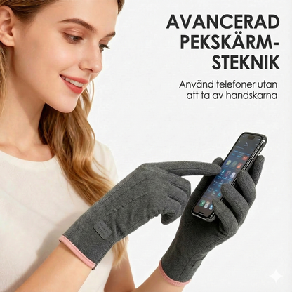 Vindtäta varma halkfria handskar med pekskärm