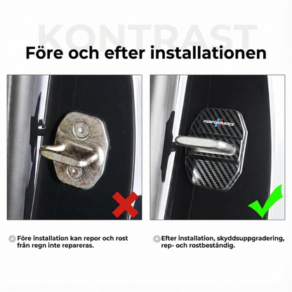 Skyddsskydd i metall till bildörrslås (4 st)