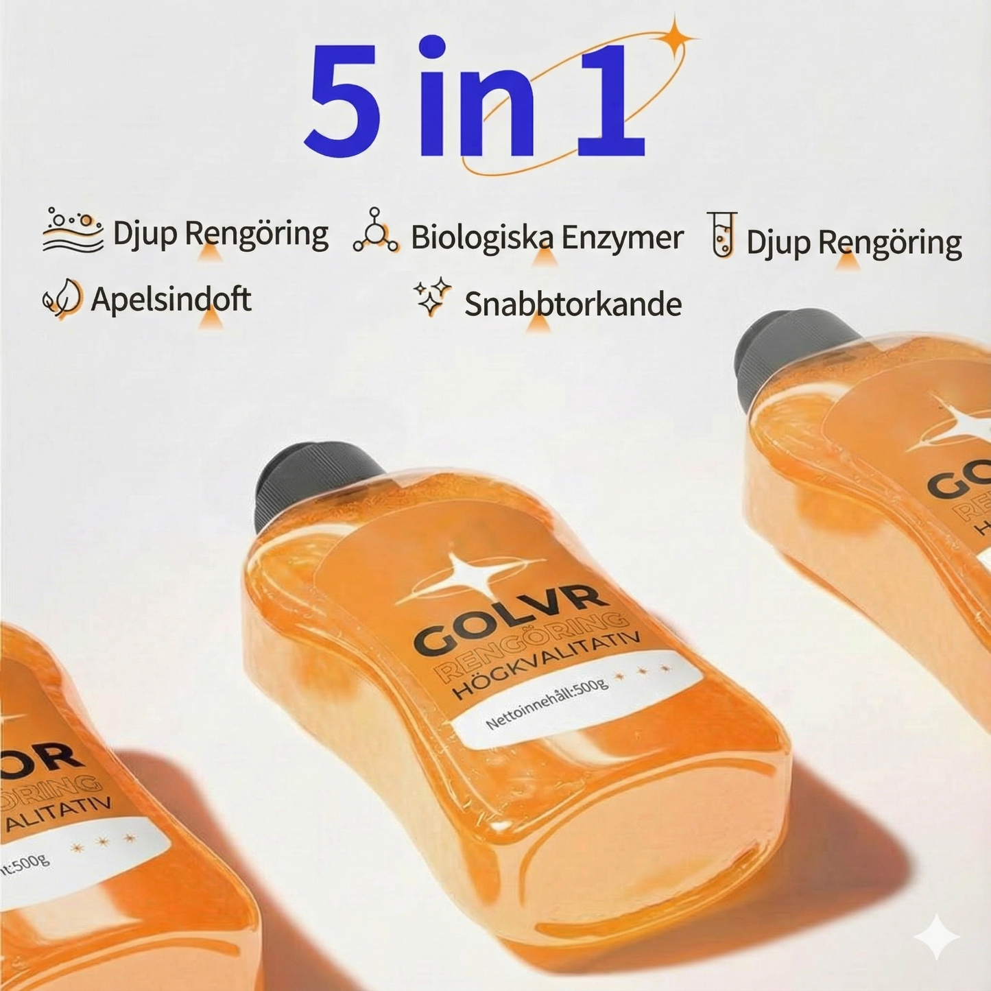 Koncentrerad golvrengöring: 99,9 % antibakteriell och omedelbar glans