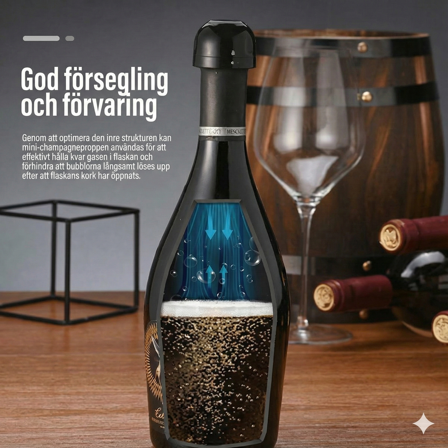 Silikonförsegling för vin-/champagneflaskor
