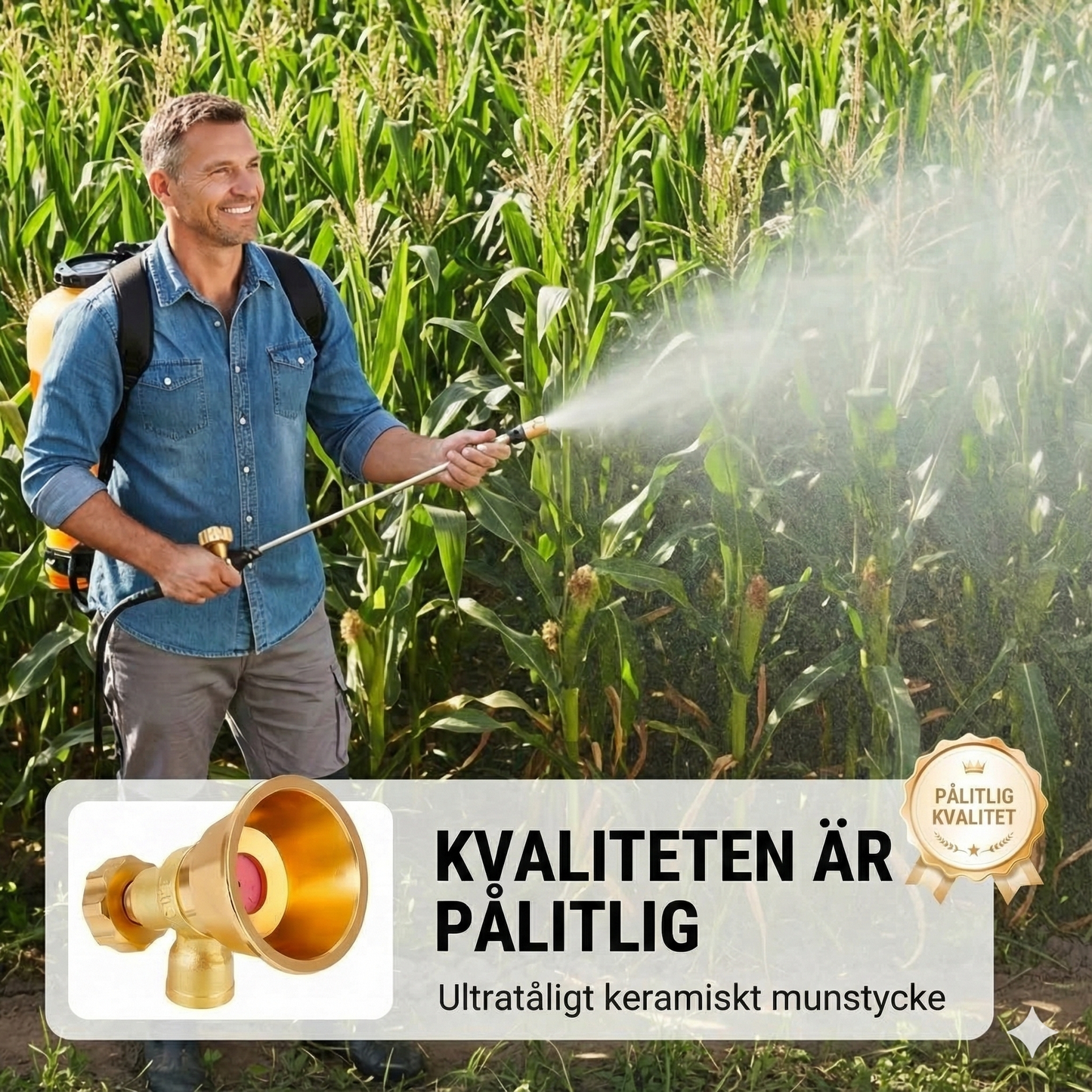 Justerbar mässingsmunstycke för jordbruksspruta