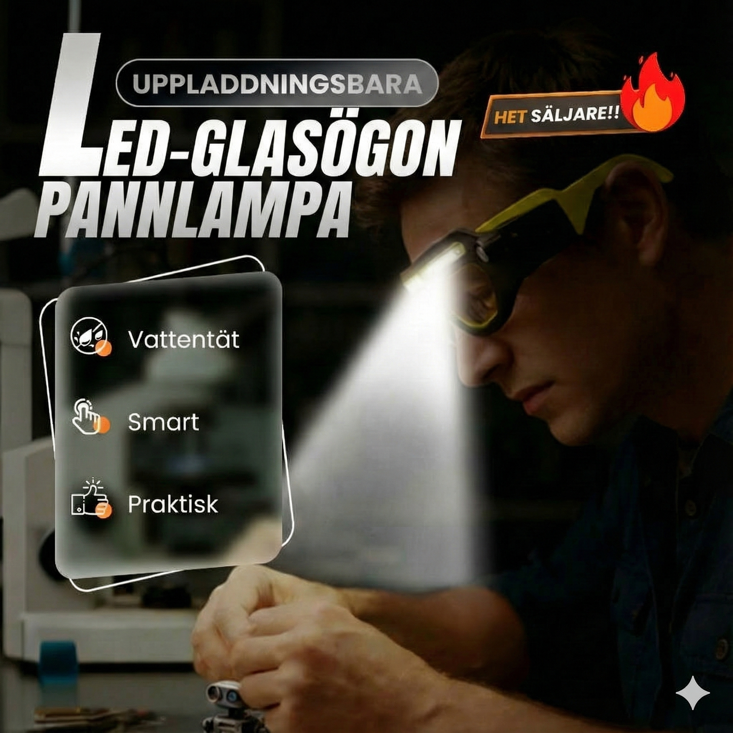 Kraftfull LED-pannlampa: Vattentät och laddningsbar (utomhus och gör-det-själv)