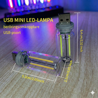Bärbar pekkontroll Glasglob USB-nattlampa