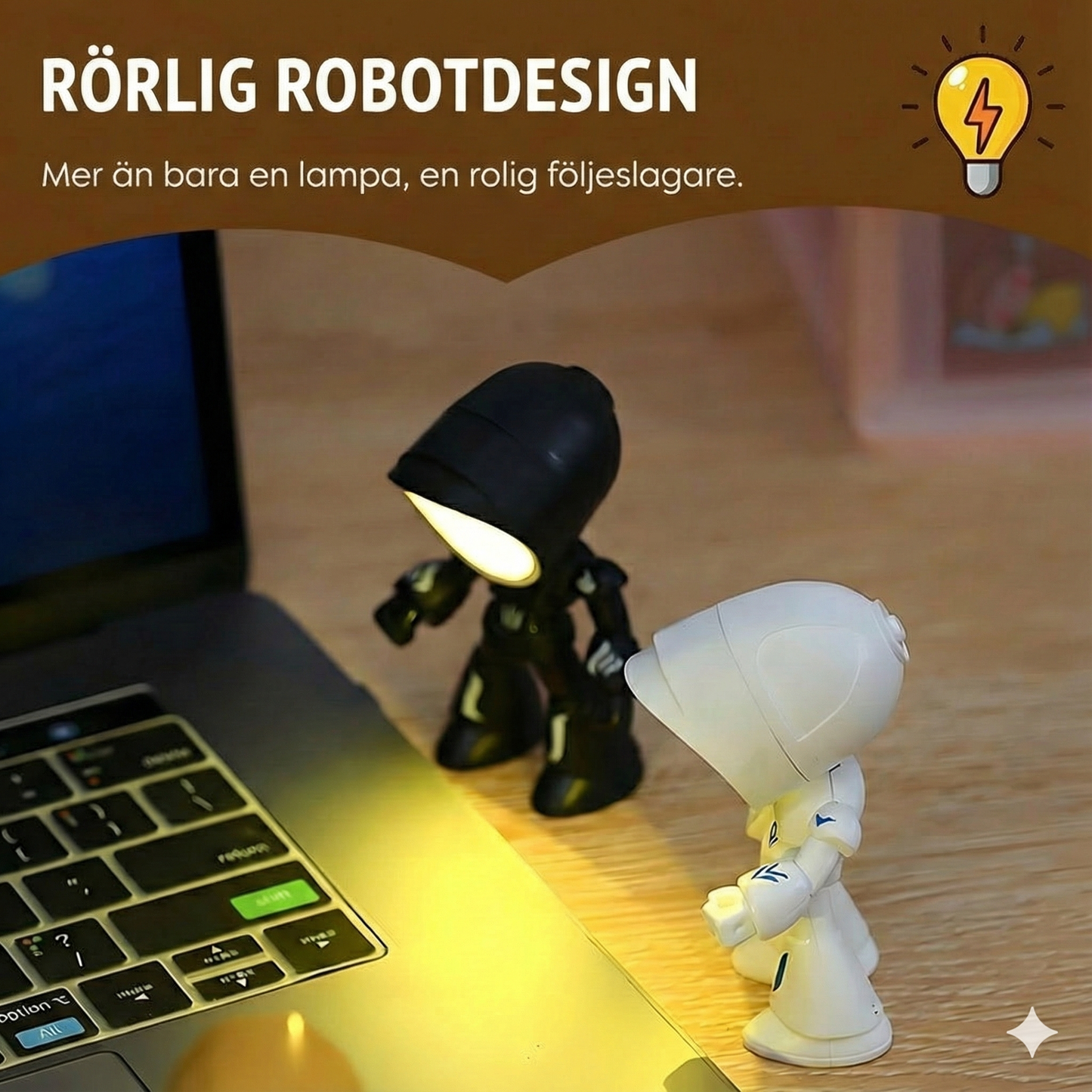 Mini kreativ robotbordslampa