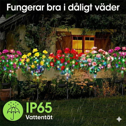 Simulerad azaleablomma solcellsbelysning med markspjut