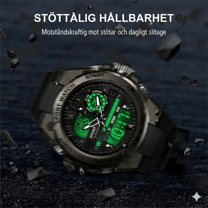 Digital sportklocka med nattlampa (Vattentät)