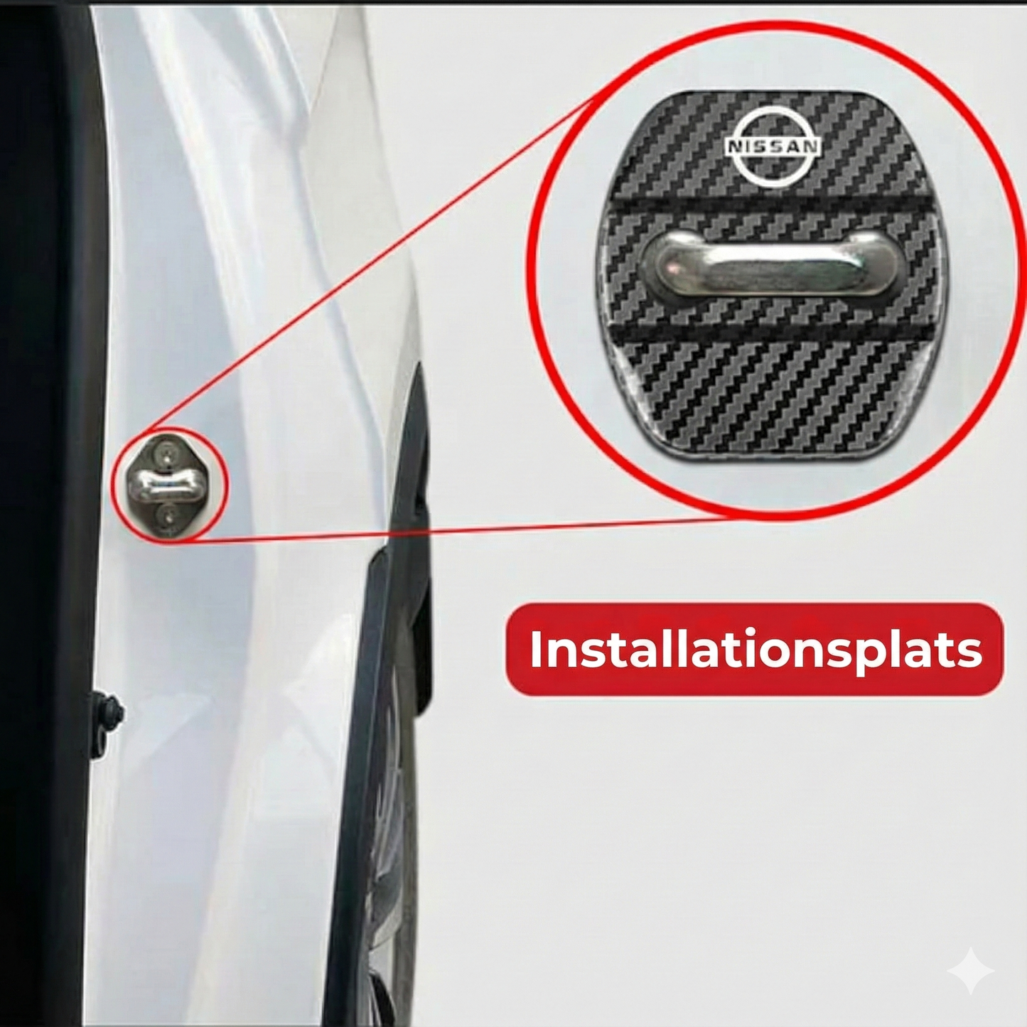 Skyddsskydd i metall till bildörrslås (4 st)