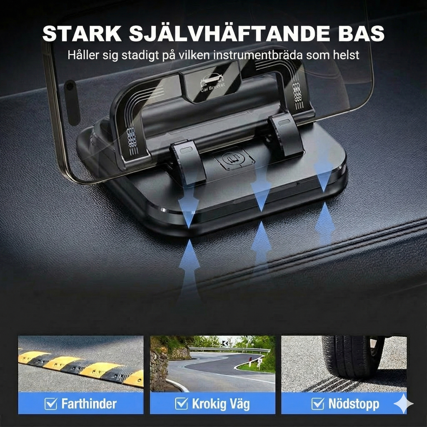 360° roterbar, vikbar telefonhållare