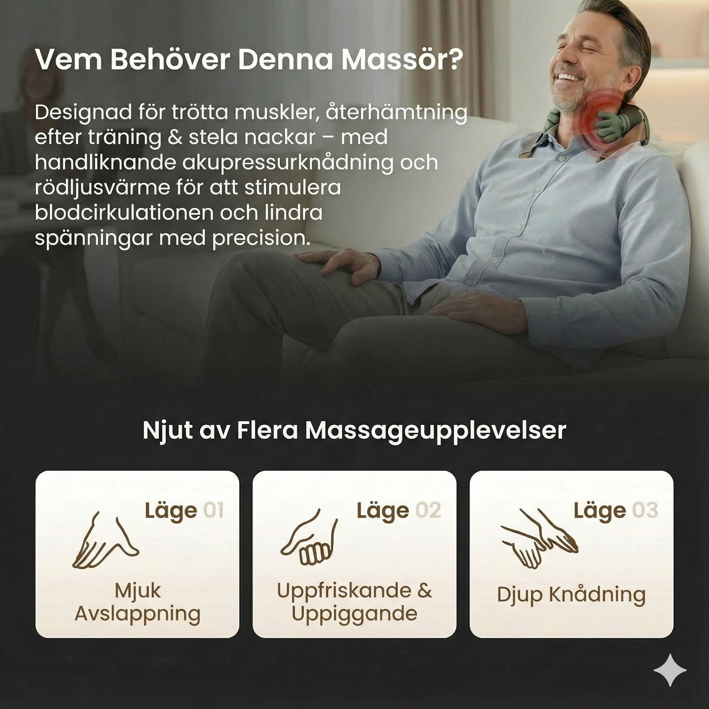 Den bästa bärbara nackmassagern – 3 gånger mer avslappning!