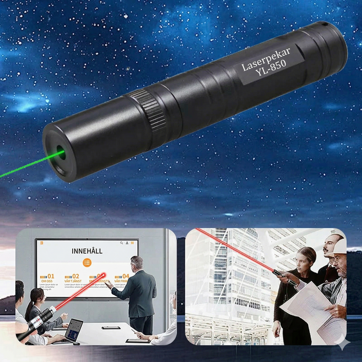 Högeffekts enpunkts-laserpekare