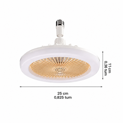 2-i-1 takfläkt med LED-lampa och fjärrkontroll