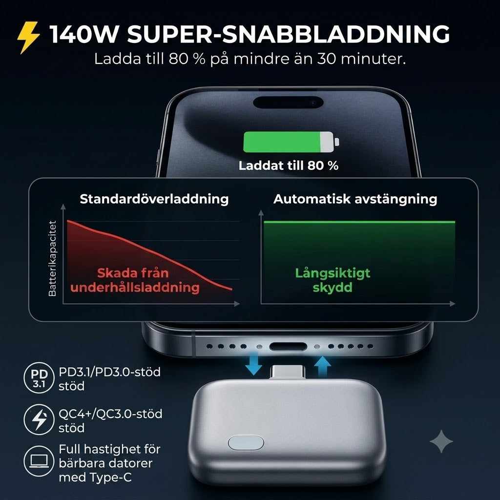 Laddningsadapter med automatisk avstängning och överladdningsskydd