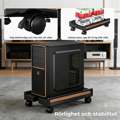 Justerbart datorstativ med hjul