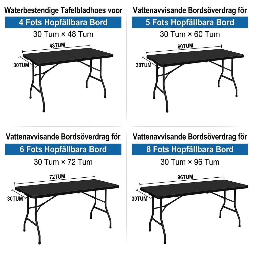 Stretchbart bordsöverdrag – passar bord på 120, 180 och 240 cm