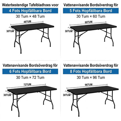 Stretchbart bordsöverdrag – passar bord på 120, 180 och 240 cm