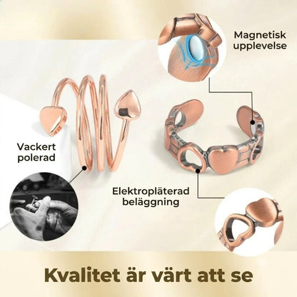 Justerbar kopparring med magneter