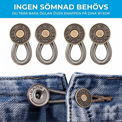Knappförlängare i metall för byxor 10-pack