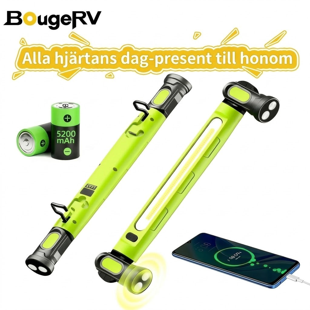 Uppladdningsbar arbetsbelysning – 3000 LM, IPX4-vattentät & 360° krok!
